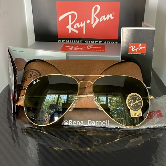 Ray-Ban Aviator RB3025 Green Lens New - Picture 11 of 16
